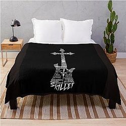 Skillet Guitar on Black Throw Blanket