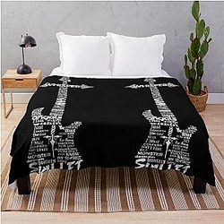 Skillet Guitar Typography on Black Blanket