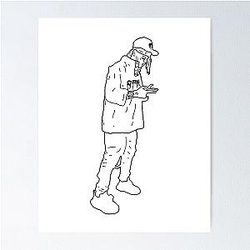 Ski Mask The Slump God Outline Poster