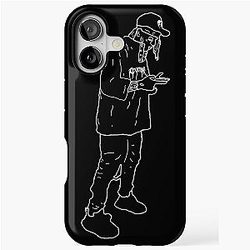 Ski Mask The Slump God Outlines White iPhone Case