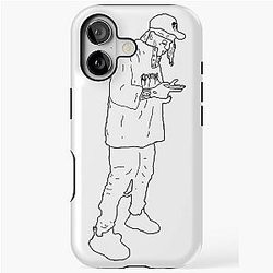Ski Mask The Slump God outlines iPhone case