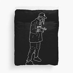 Ski Mask the Slump God outlines White Duvet Cover
