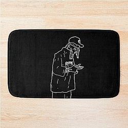 Ski Mask The Slump God outlines white bath mat
