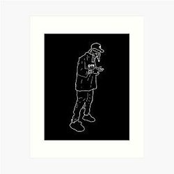 Ski Mask The Slump God White Art Print