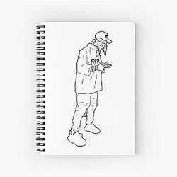 Ski Mask The Slump God outlines Spiral NoteBook