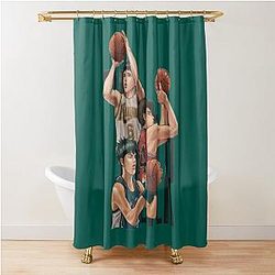 Slam dunk basketball shower curtain