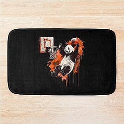 Basketball Panda Bear Slam Dunk Artwork Bath Mat
