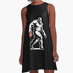 Sasquatch Bigfoot Basketball Hoops A-Line Dress