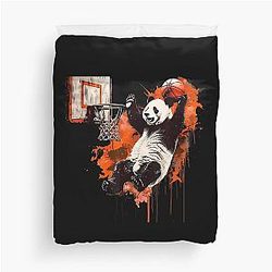 Basketball Panda Bear Slam Dunk Artwork Duvet Cover