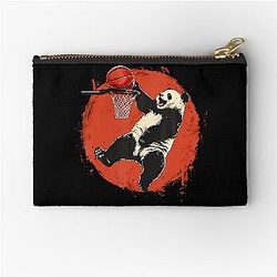 Basketball Panda Bear Slam Dunk Artwork Zipper Pouch