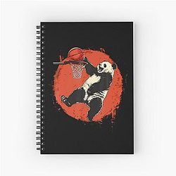 Basketball Panda Bear Spiral Notebook
