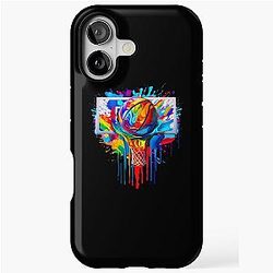 Colorful Tie Dye Basketball Slam Dunk Hoop iPhone Case