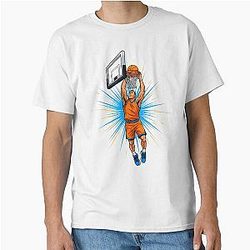 Orange Energy - Classic Classic Basketball Player Slam Dunk Design T-Shirt