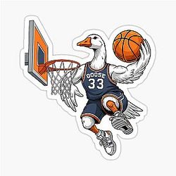 Goose Basketball Player Slam Dunk Sports Sticker