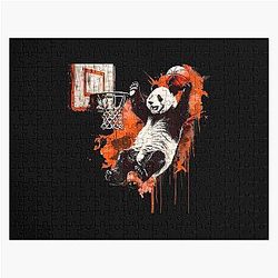 Basketball Panda Bear Basketball Player Artwork Jigsaw Puzzle