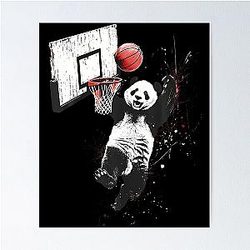 Basketball Panda Bear Slam Dunk Artwork Basketball Player