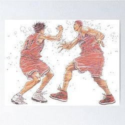 Slam Dunk - Hanamichi Sakuragi and Rukawa Kusuo Shohoku Poster