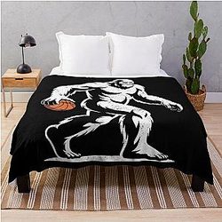 Sasquatch Bigfoot Basketball Player Slam Dunk Hoops Throw Blanket