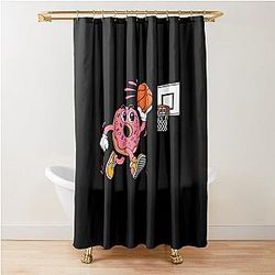 Donut Basketball Player Slam Dunk Fan Hoops Shower Curtain