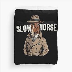 Funny Horses Spy MI5 Agent Duvet Cover