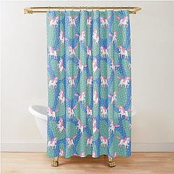 Slow Horses Equestrian Gift for Horse Lover Sports Shower Curtain