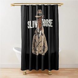 Funny Horses Spy MI5 Agent Shower Curtain
