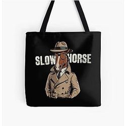 Funny Horses Spy MI5 Agent All Over Print Tote Bag