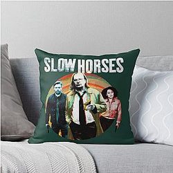 Slow Horses Throw Pillow