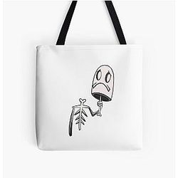 Skeleton fish SpongeBob Smitty Werbenjagermanjensen All Over Print Tote Bag