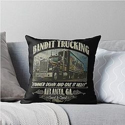 Smokey and the Bandit Trucking 1977 Throw Pillow