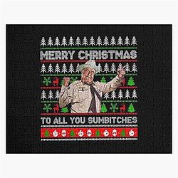 Smokey and the Bandit Merry Christmas to all you Sumbitches Christmas Smokey and the Bandit Funny Ugly Christmas Jigsaw Puzzle