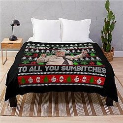 Smokey and the Bandit Merry Christmas to All You Sumbitches Xmas Throw Blanket