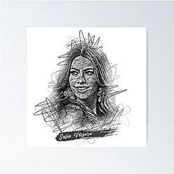 Sofia Vergara Abstract Sketch Art, Sofia Vergara Sketch, Sofia Vergara Poster