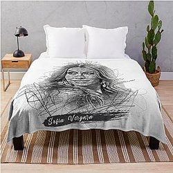 Sofia Vergara Abstract Sketch Art Throw Blanket
