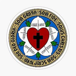 Luther's Rose with the 5 Solas of the Reformation Sticker