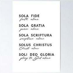 The 5 Solas Christian Decor Poster