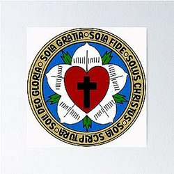 Luther's Rose with the 5 Solas of the Reformation Poster