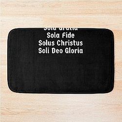 Five Solas Graphic with German Inspired font Bath Mat