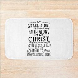 The 5 Solas Calvinism Reformed Theology Bath Mat