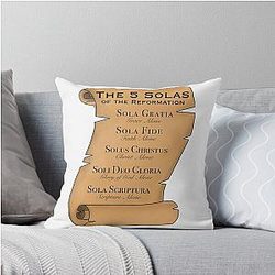 The Five Solas Throw Pillow