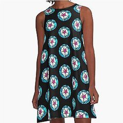 Martin Luther Rose Lutheran Stained Glass A-Line Dress