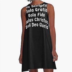 5 Solas Graphic A-Line Dress with German Inspired font
