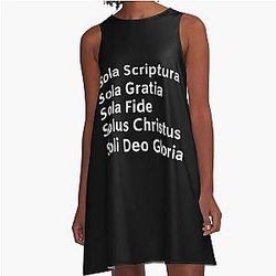 Five Solas Protestant Christian Tshirt Reformation Day A-Line Dress