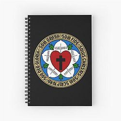 Luther Rose with the Five Sola Spiral Notebook