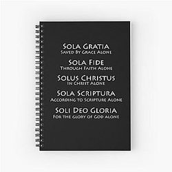 The 5 Solas Christian Faith White Spiral Notebook