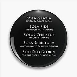 The 5 Solas of Christian Faith White Pin