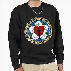 Luther Rose with Five Solas Pullover Sweatshirt