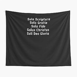 Five Solas Graphic with German Inspired font Tapestry