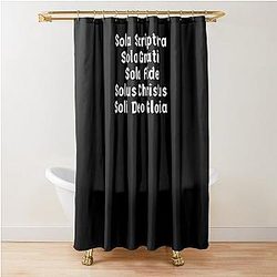 5 Solas Graphic with German Inspired font Shower Curtain