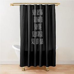5 Solas Graphic Thin Font Shower Curtain